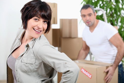 Careful handling of an upright piano during a local move